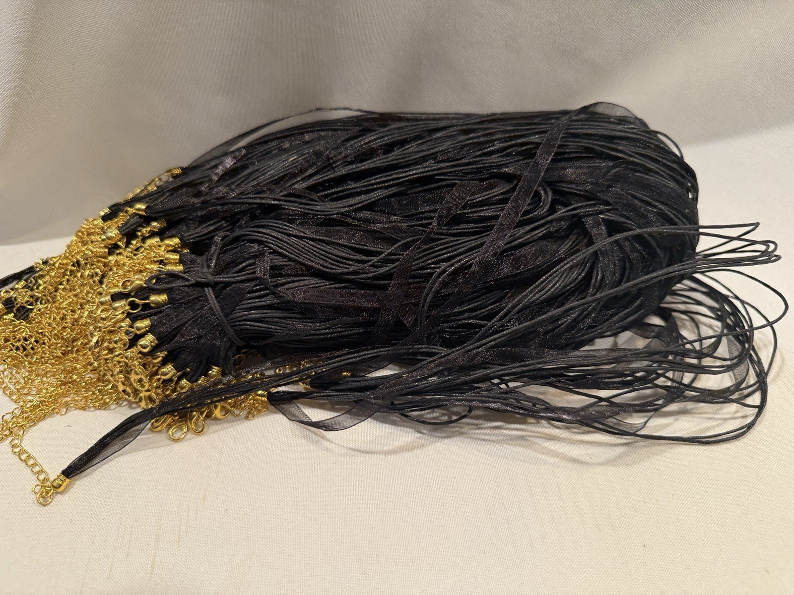 100 Quanity Organza Ribbon Cord Necklace 18″ PICK YOUR COLORS – New Old Stock.