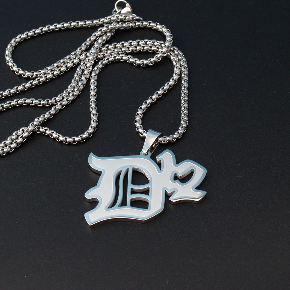 Hip Hop RAPPER D-12 Stainless Steel Necklace Pendants 70cm Chain Free Stan Box