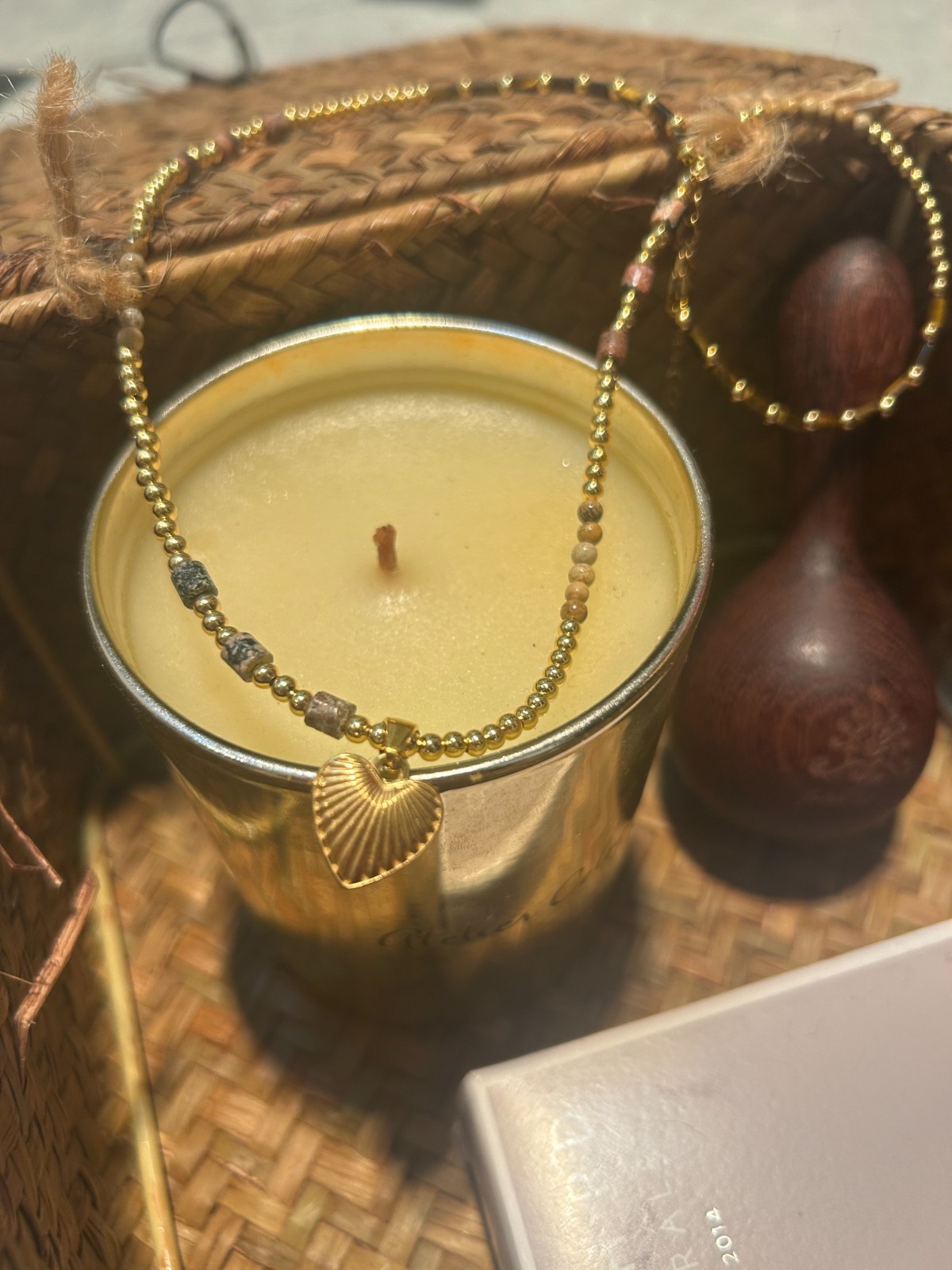 Gold Heart Pendant Necklace Women Dainty Adjustable Boho Vintage Jewelry Gift