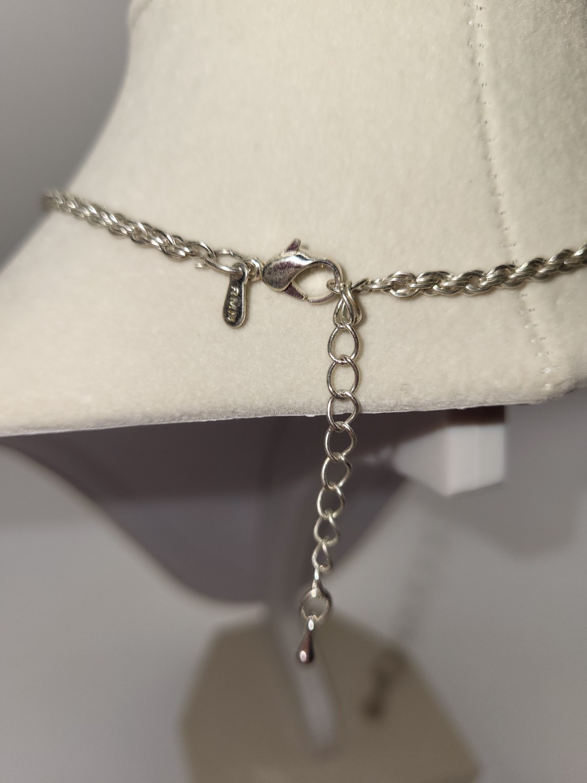 The Roman Company~RMN Signed Silver Etched Black Emerald Cut Pendent Necklace