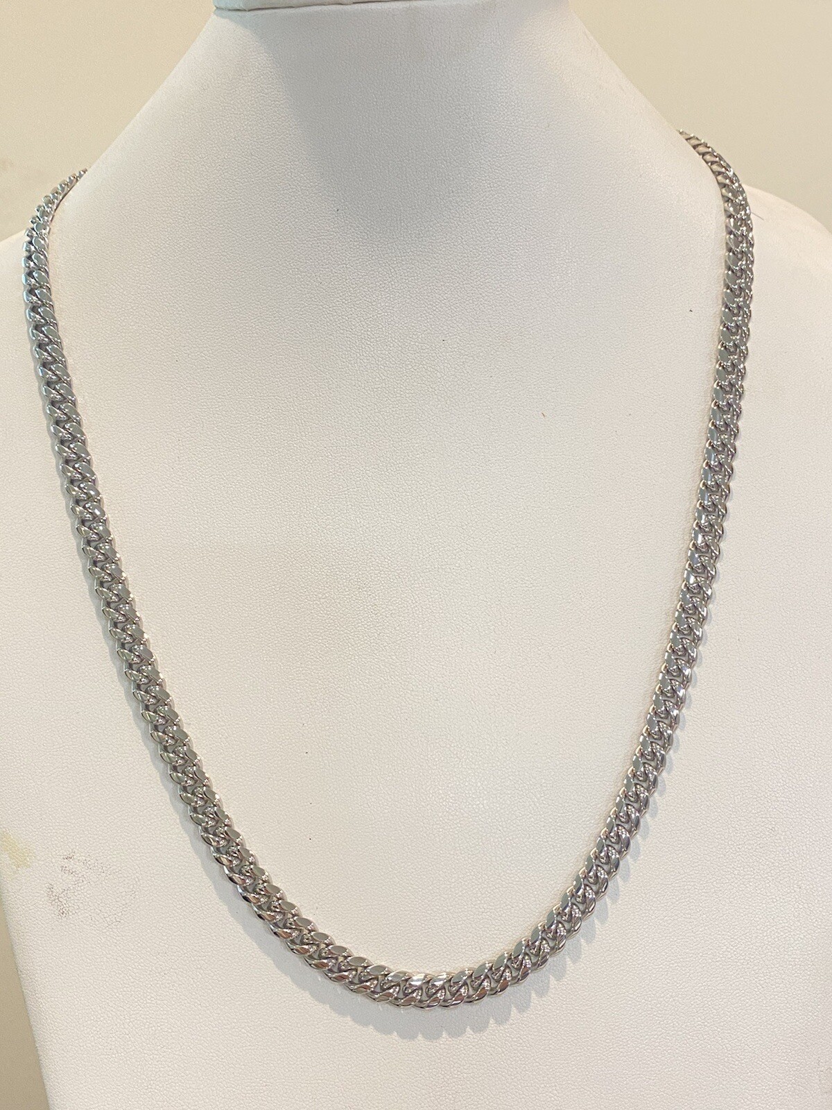 8mm Mens Miami Cuban Link 14k White Gold Plated Stainless Real HipHop Necklace