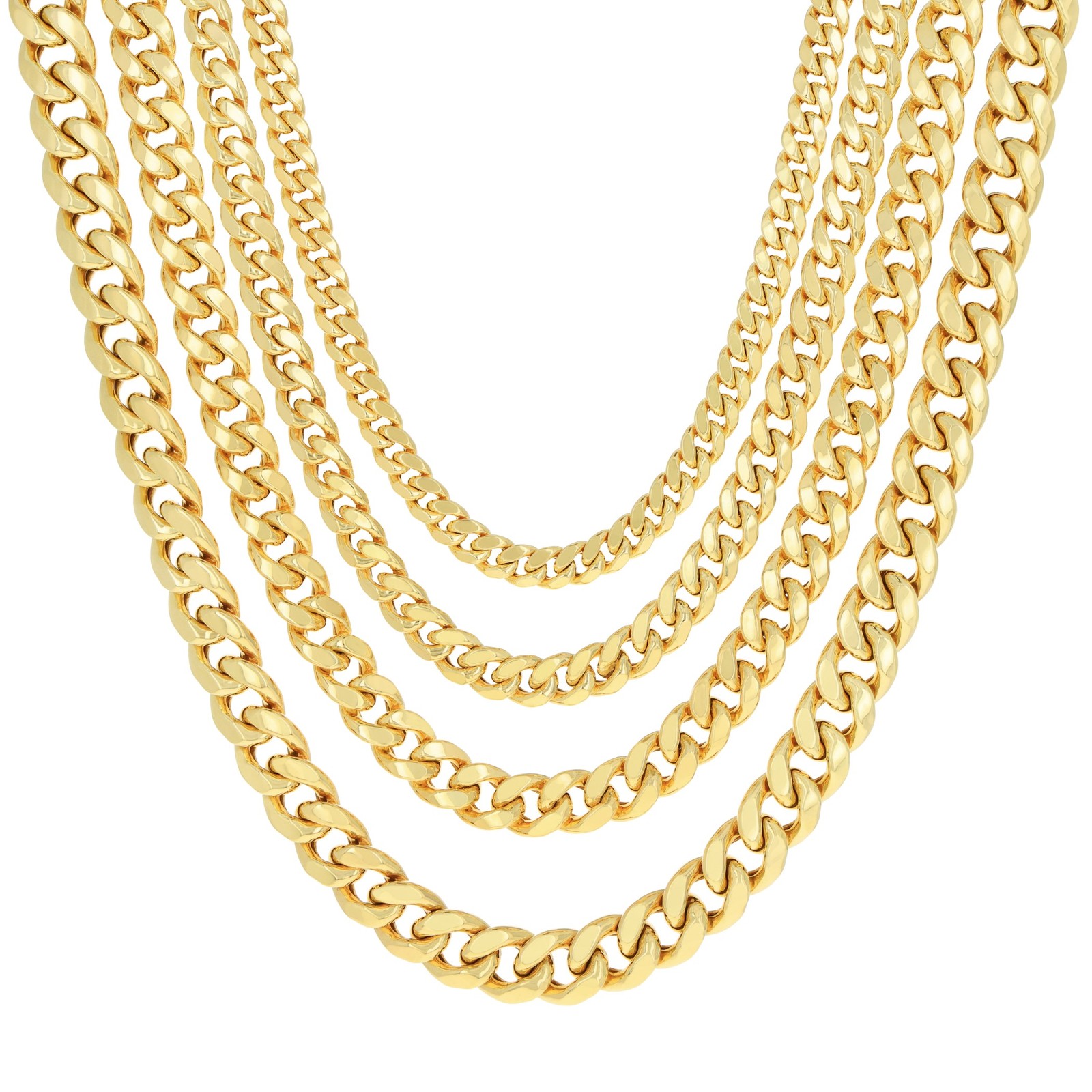 14K Yellow Gold 3mm-12.5mm Miami Cuban Link Chain Necklace Mens Women 16″- 30″