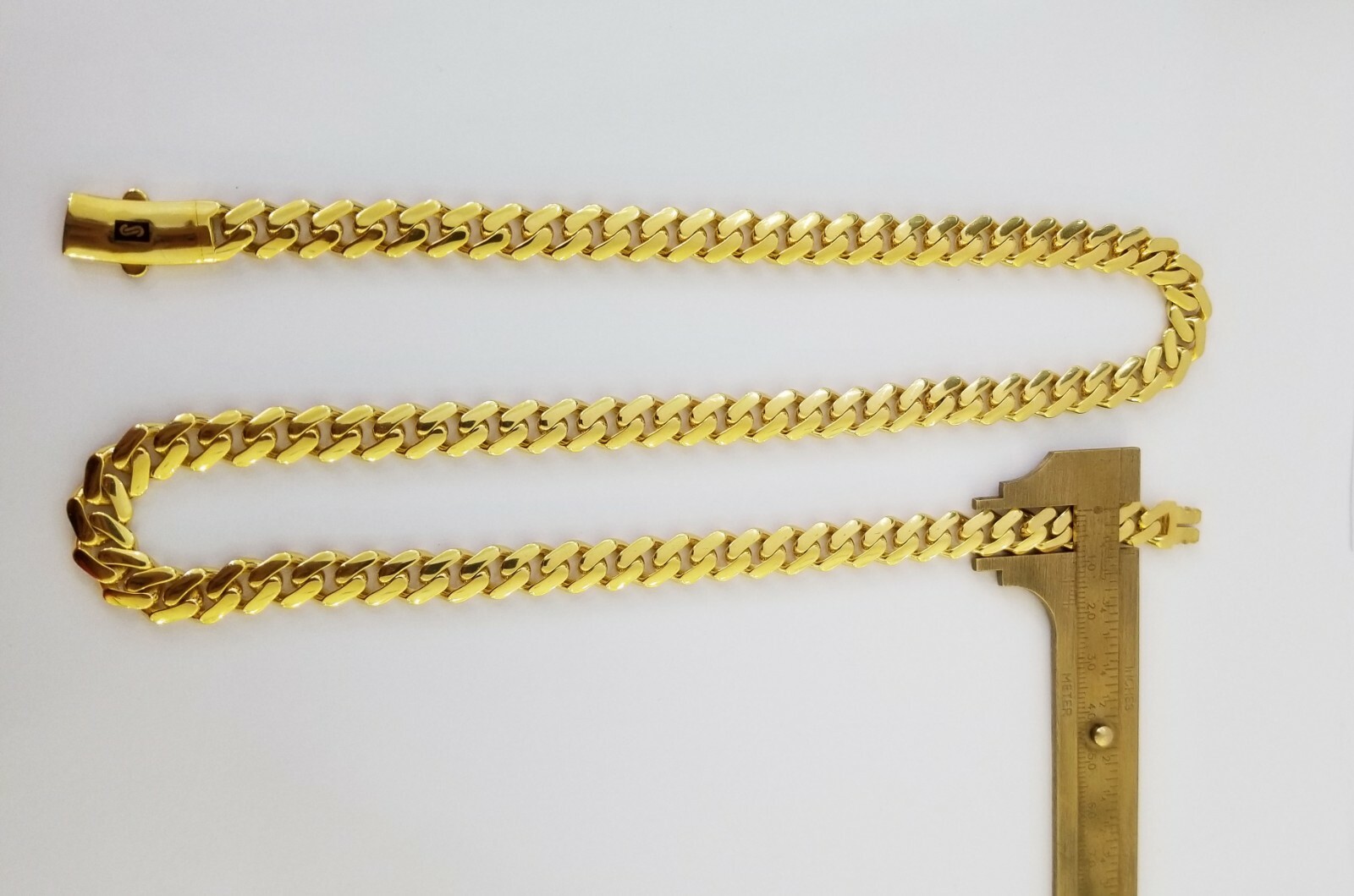 Real 10k Miami Cuban Link Monaco Chain 9mm 24″ inch Box Clasp 10kt Gold necklace
