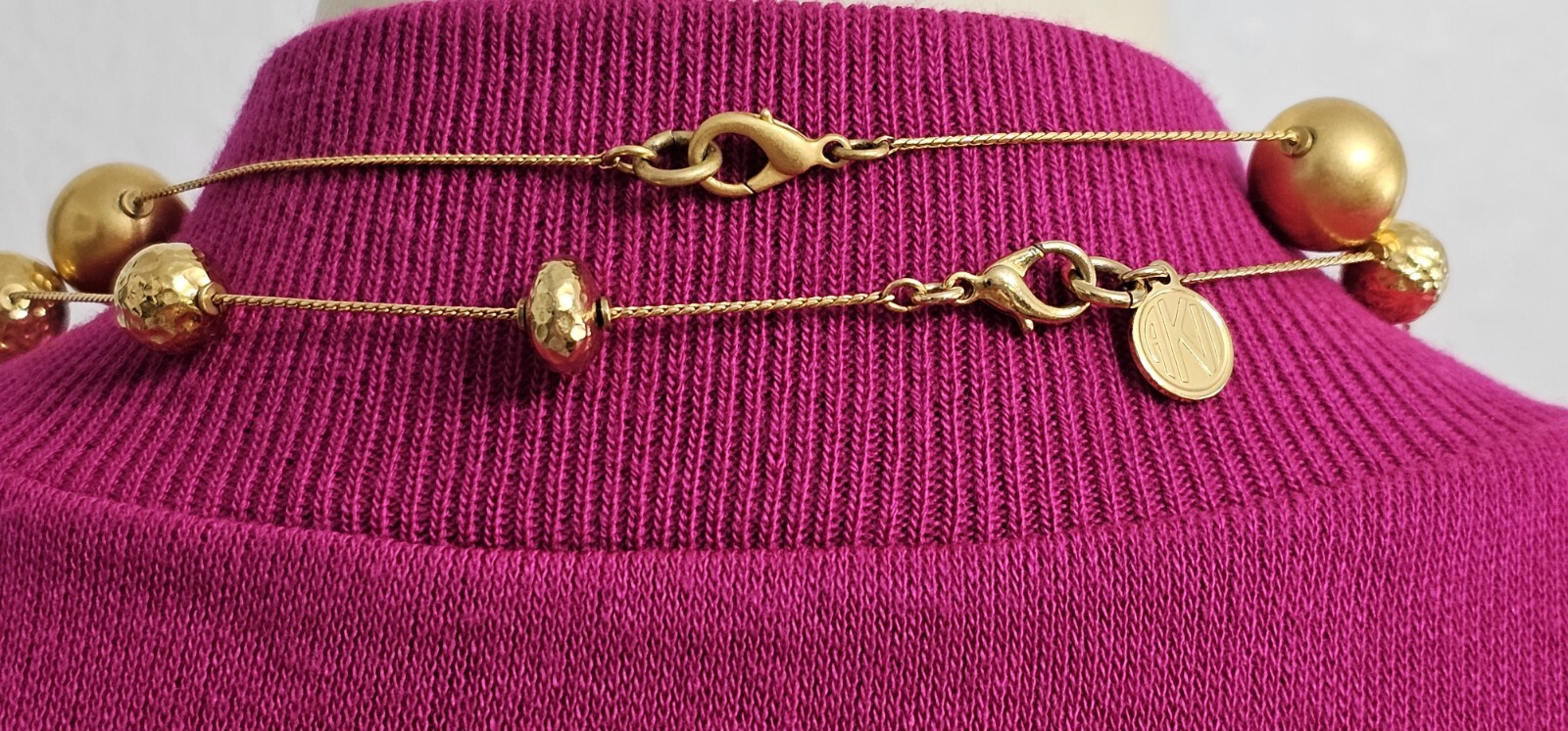 TWO ANN KLEIN necklaces gold tone 16” and 18 ” in Excellent condition