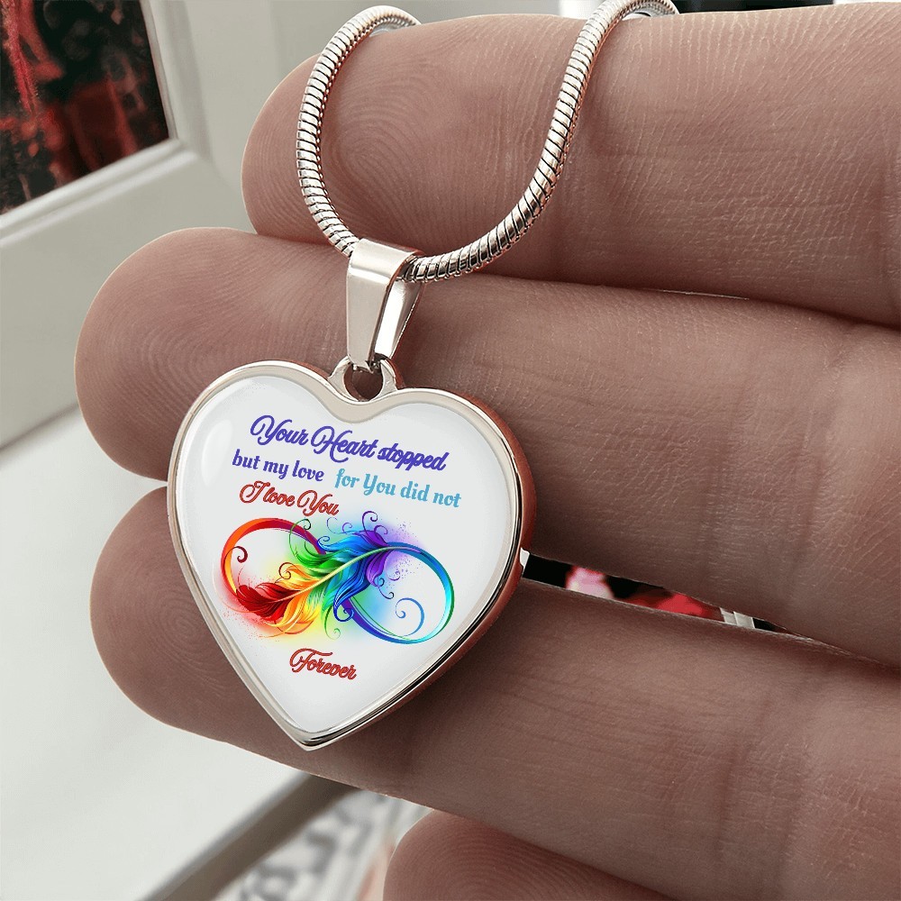 “Your Heart Stopped” Memorial Necklace – Sympathy Jewelry for Her