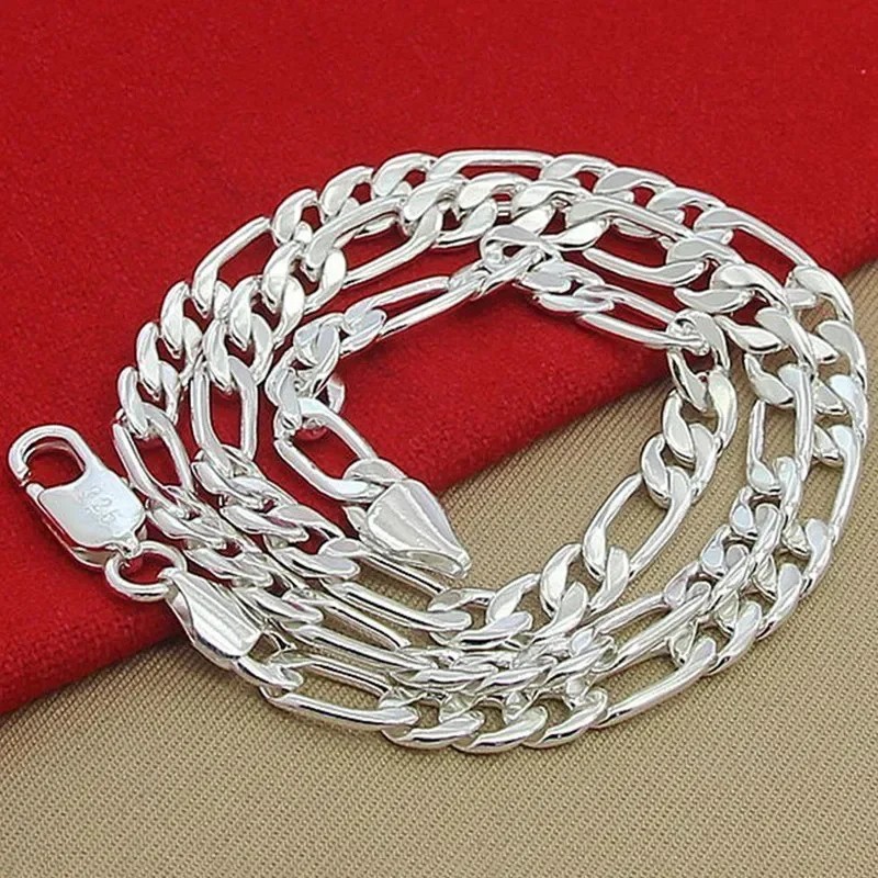 925 Sterling Silver Classic 12MM Cuban Chain Necklace Men Charm Fashion Jewelry