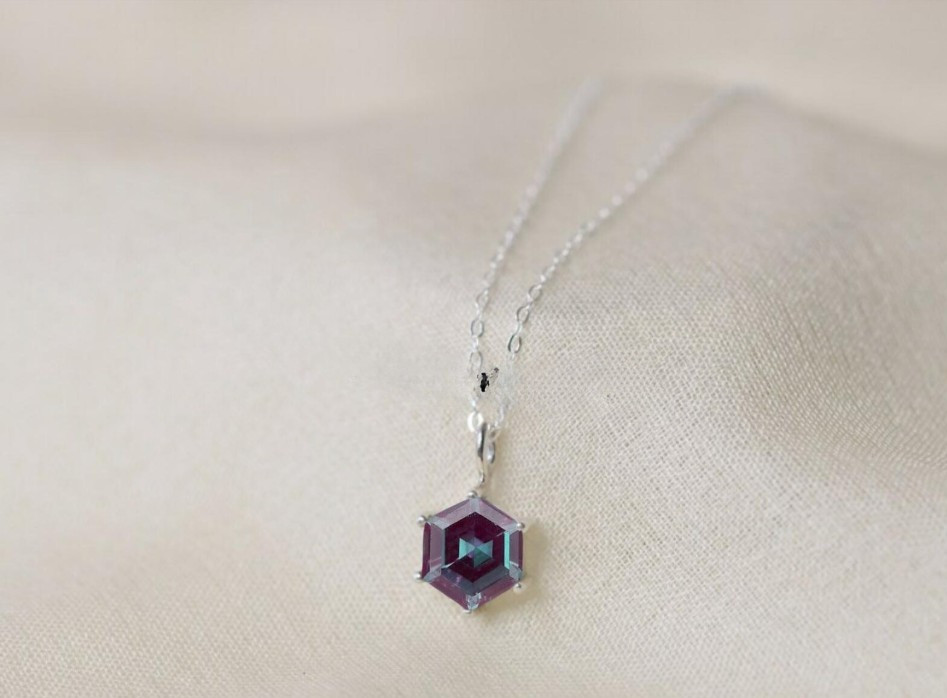 16 Ct AAA+Natural Color Change Alexandrite Certified Gemstone Pendant 925 Silver