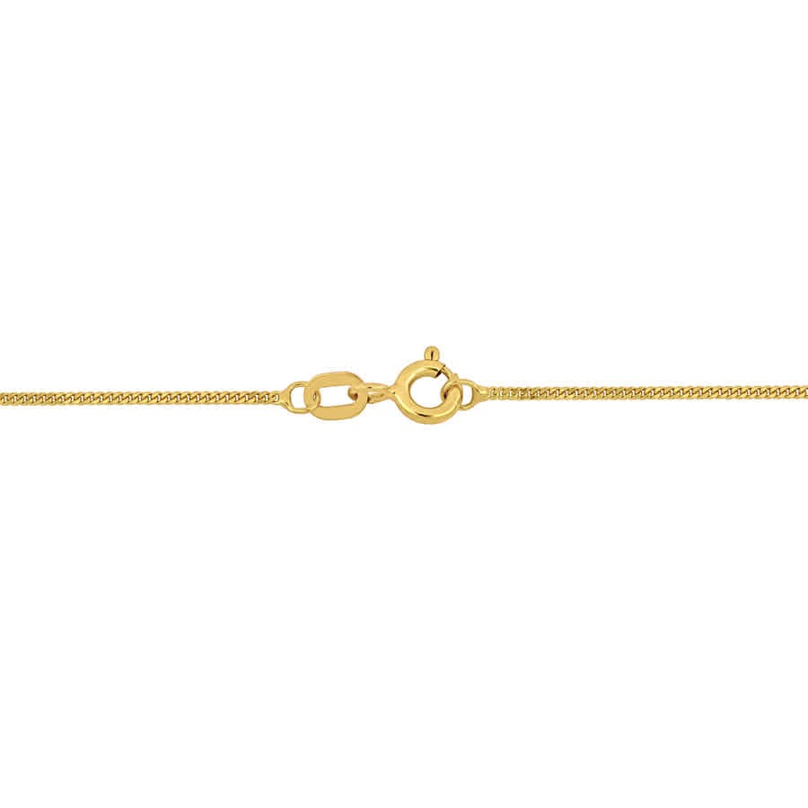 Amour 1mm Diamond Cut Flat Curb Link Chain Necklace in 14k Yellow Gold- 18 in