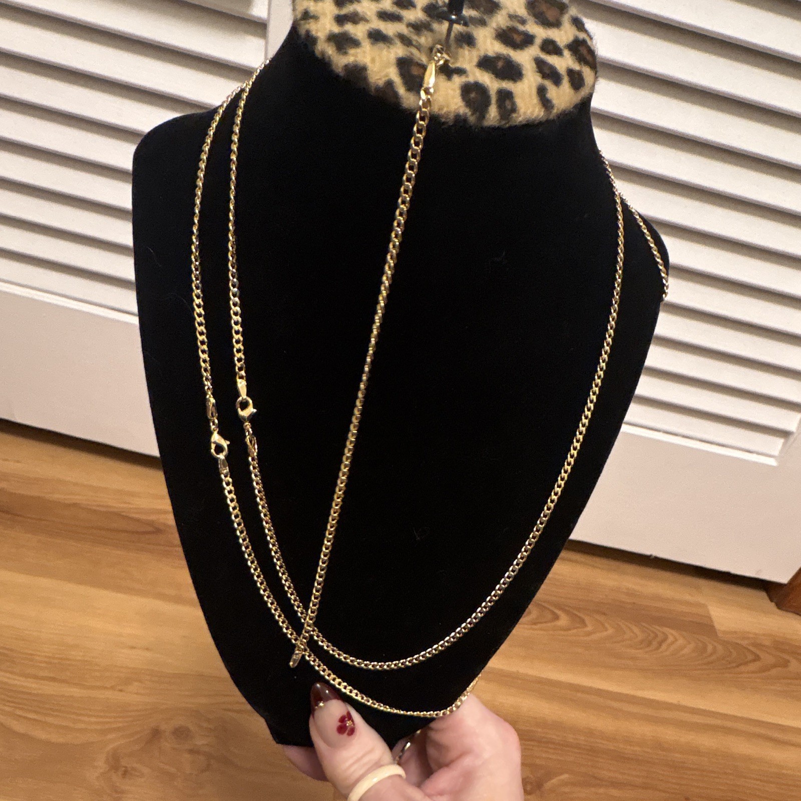 18k BZL GF Curb Link Chain 24”/20” Necklaces and 7.5” bracelet