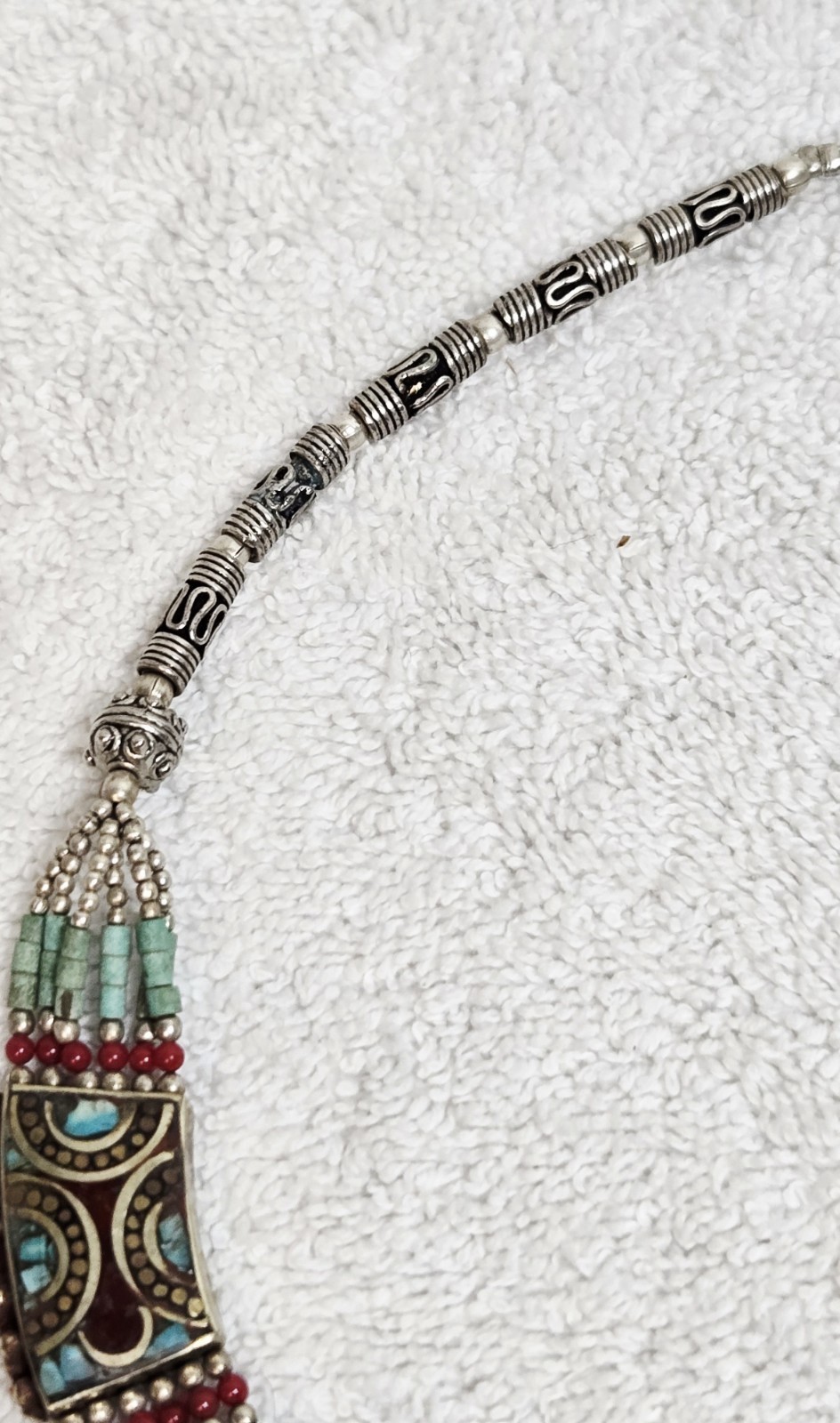 Vintage Nepal Tibetan Necklace Turquoise Tibetan Ethnic Coral Statement Piece