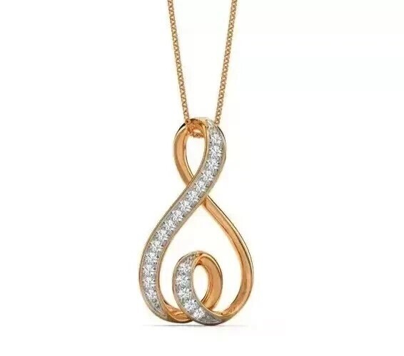 2Ct Round Cut Simulated Diamond Pretty Women’s Pendant In 14k Yellow Gold Plated
