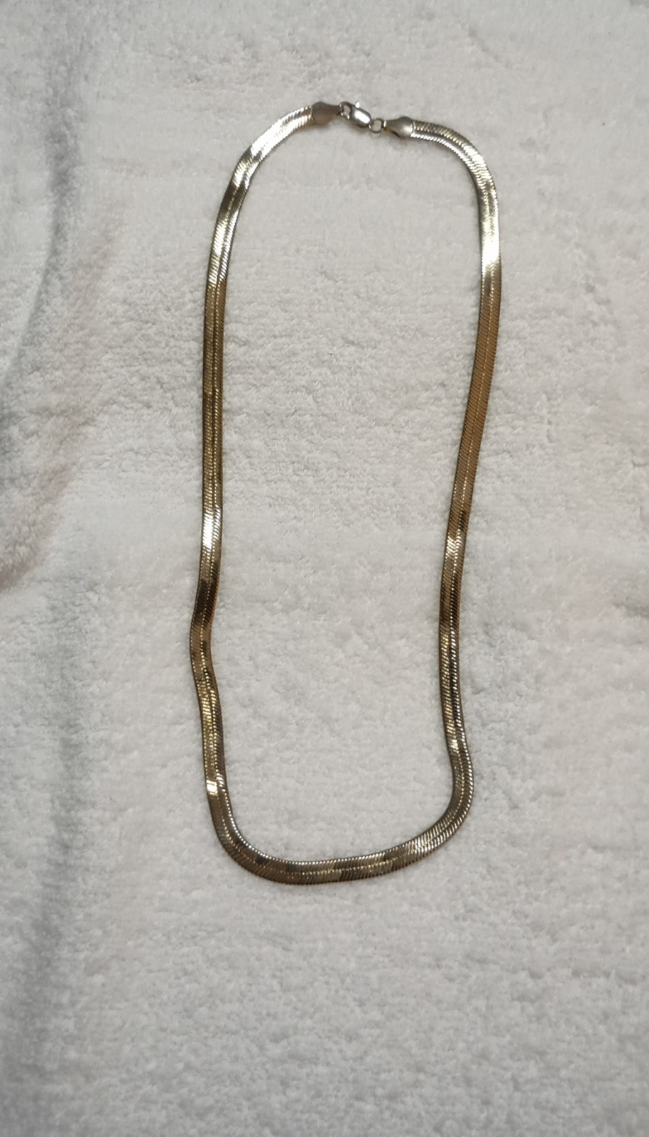 24in 10kt Tone Gold-plate Herringbone Necklace w/ Lobster Claw Closure