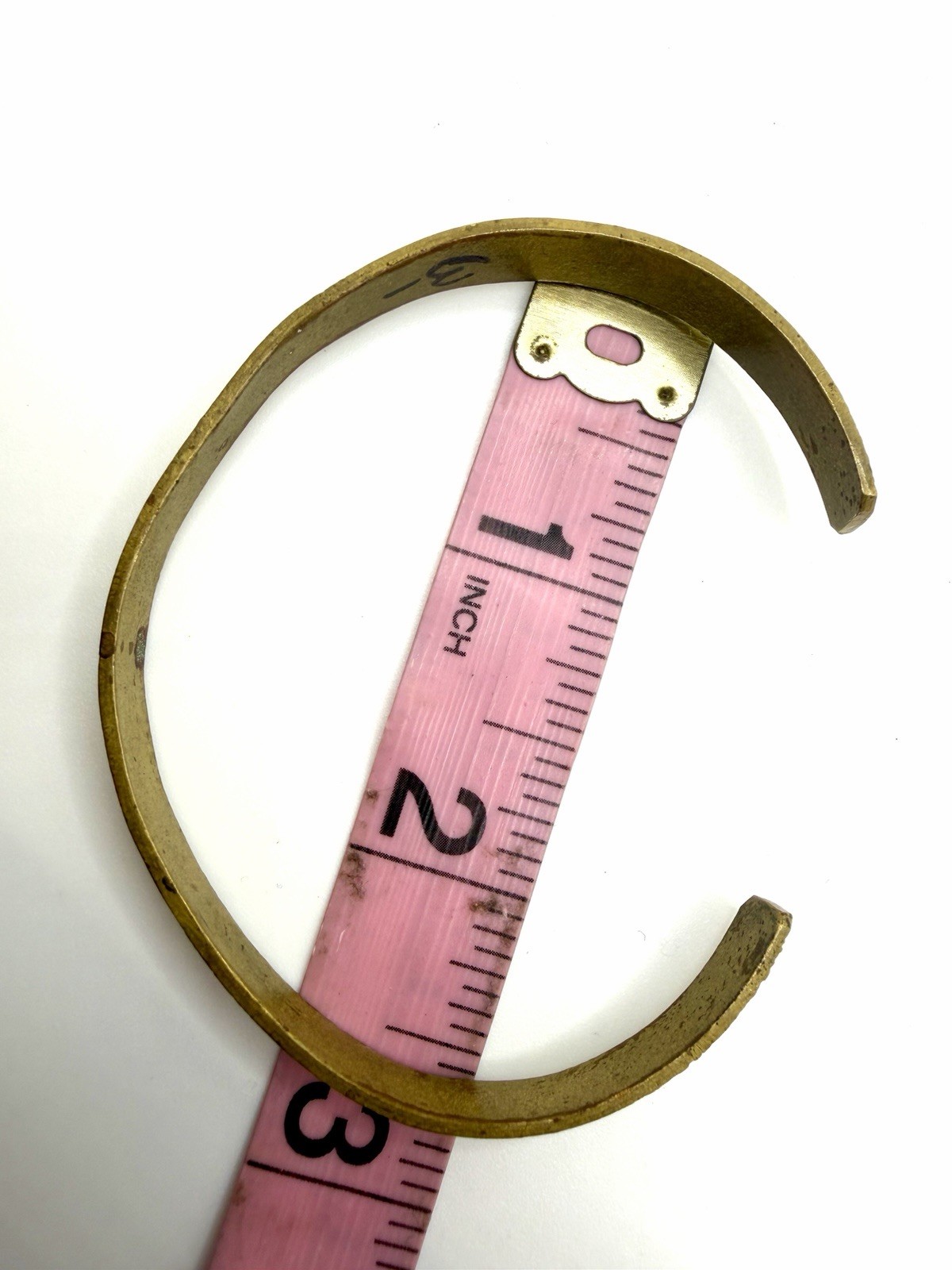 Brass Gold Egyptian Antique Cuff Bangle Bracelet Hyieroglypics Estate Item