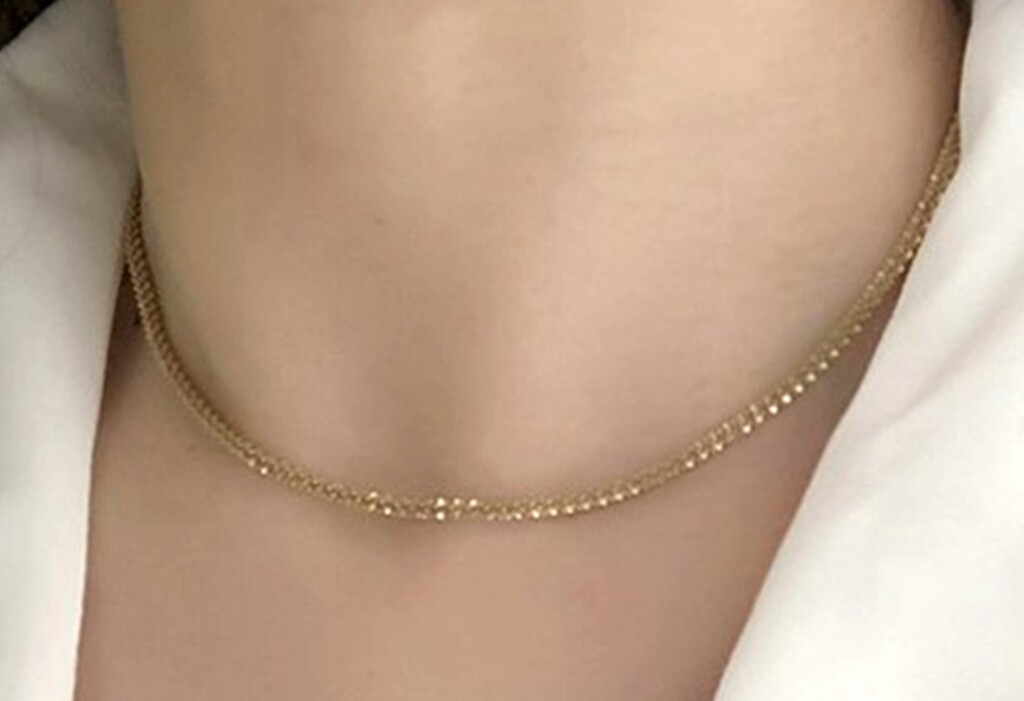 Women Titanium Stainless Steel Bling Gold Margarita Chain Necklace 15.5-17.5″