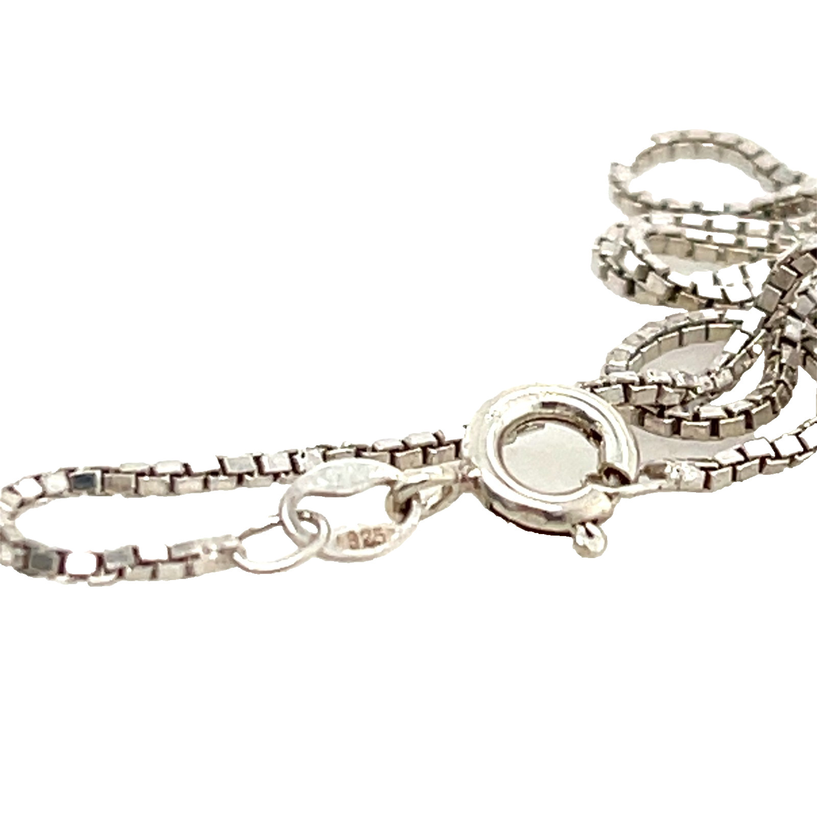 Sterling Silver Venetian Box Chain Necklace – 46cm – 3.25g – Stamped 925
