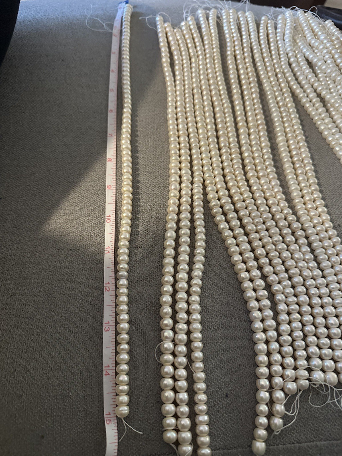 Natural Freshwater Cream Colored Pearl For Choker Necklace 15 In Long Round 8mm