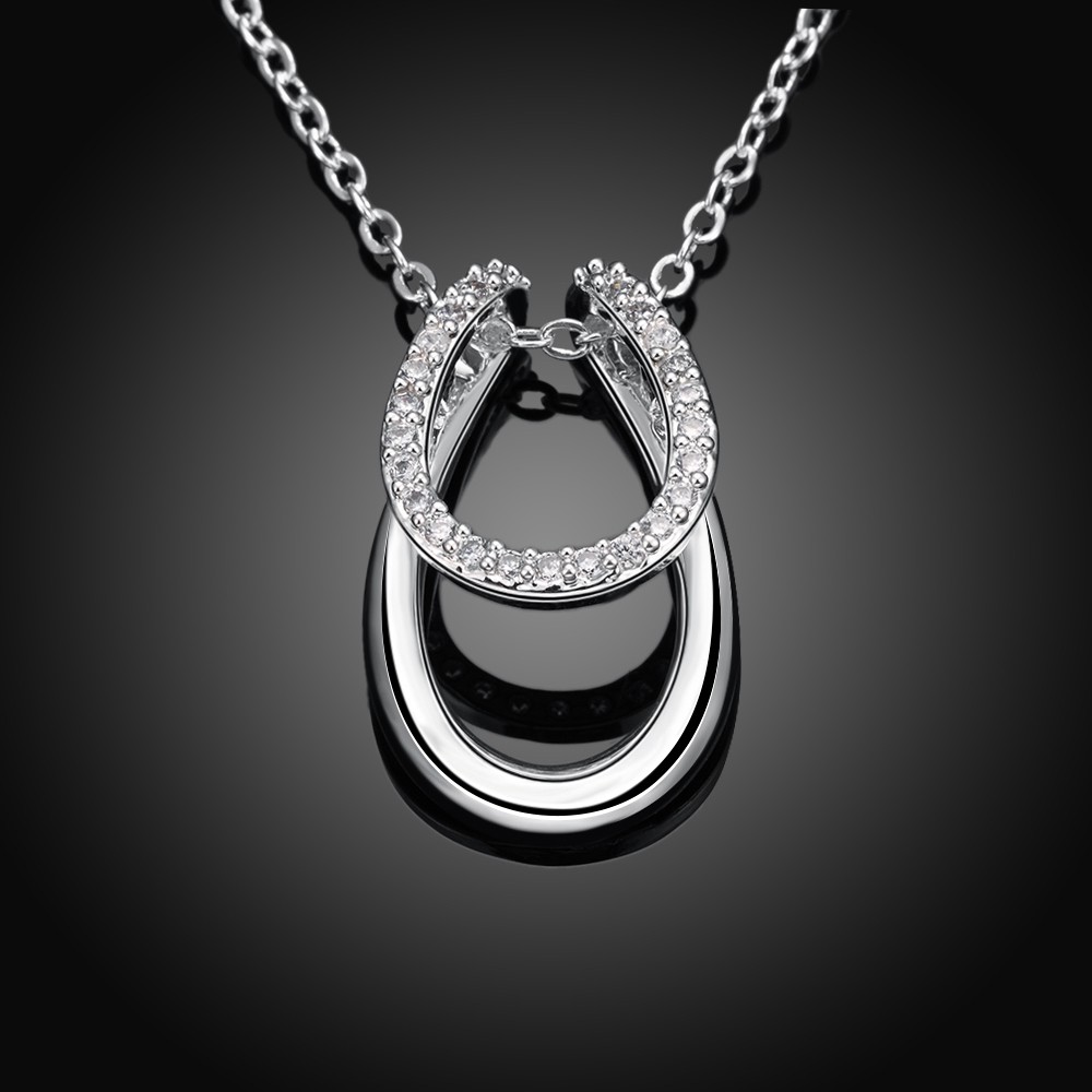 Elegant 925 Sterling Silver Filled Chic CZ Pendant Necklace N-A599 Gift Woman