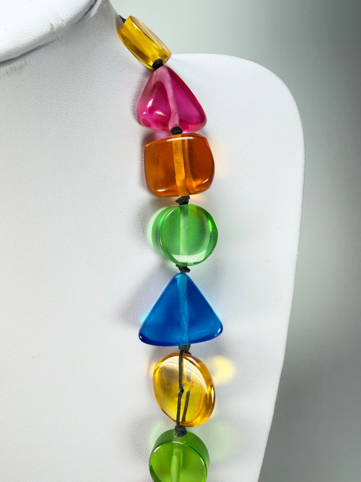 Jackie Brazil “Indiana” Transparent Carnaval Mix Multi-Bead Resin 70cm Necklace