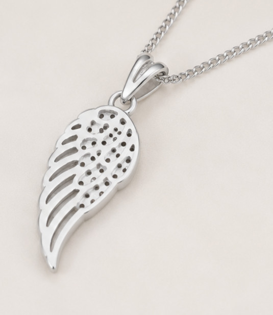 2.20Ct Round Cut Moissanite Women’s Custom Feather Pendant 14K White Gold Plated