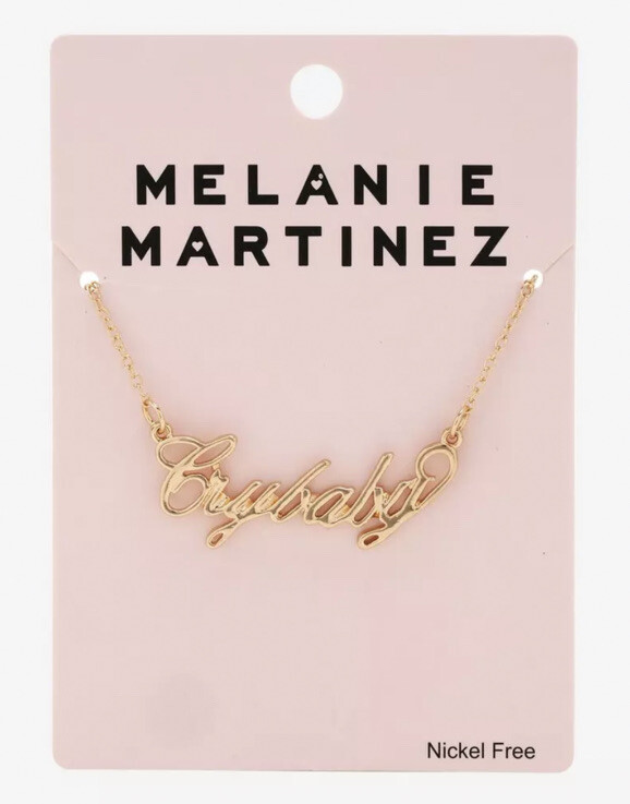 Melanie Martinez Crybaby Nameplate Gold Tone Necklace