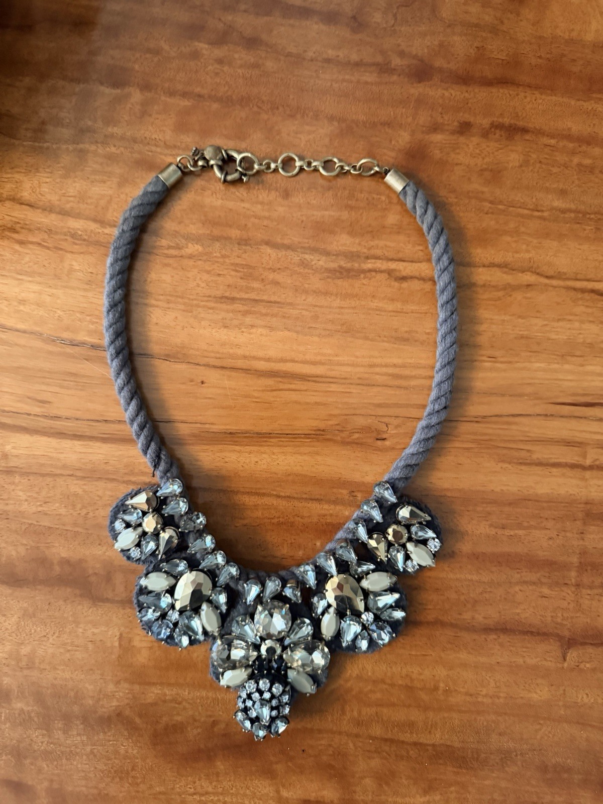 J.Crew Collection Crystal Statement Bib Necklace 19” Adjustable NWOT