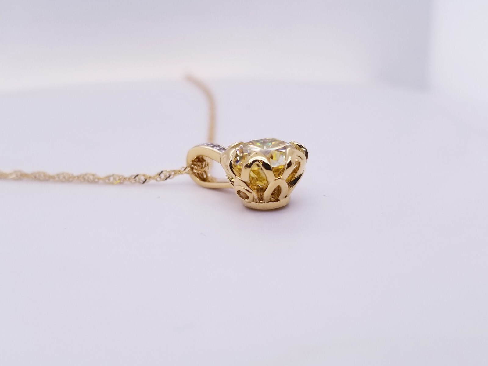 Yellow/Colorless Moissanite & Yellow Sapphire 14k Yellow Gold Over 925 3.66ctw
