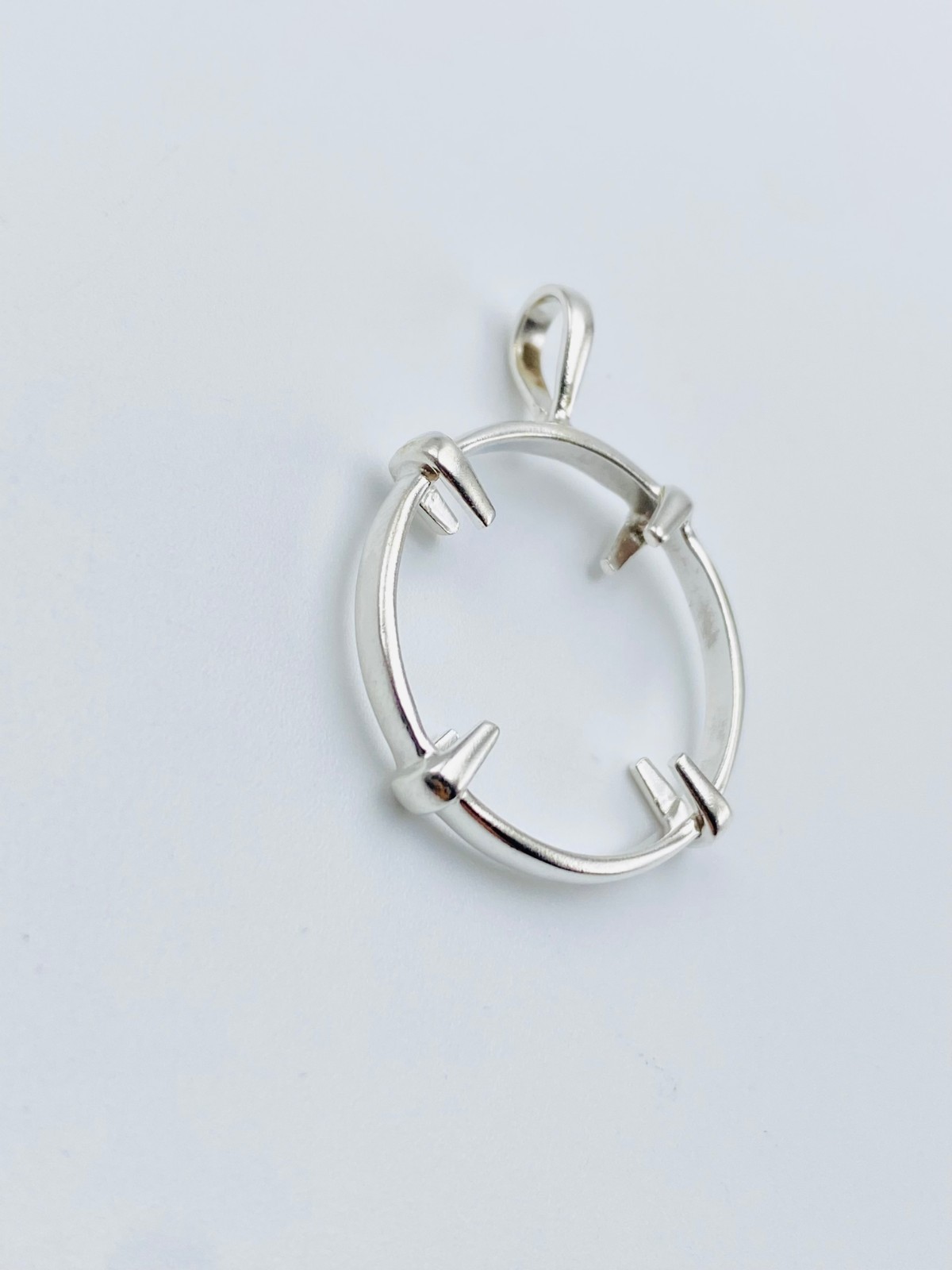 925 Solid Sterling Silver Round Pendant Blank Bezel Holder Coin Handmade