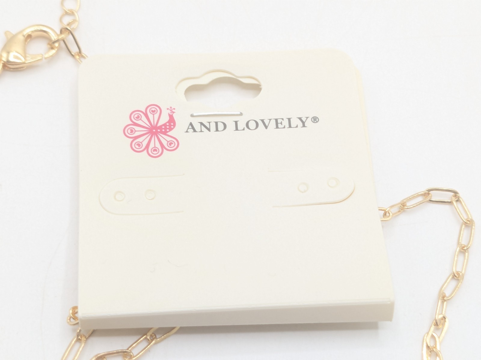 And Lovely Gold Tone Chain with Rose Quartz Pendant Necklace NWT