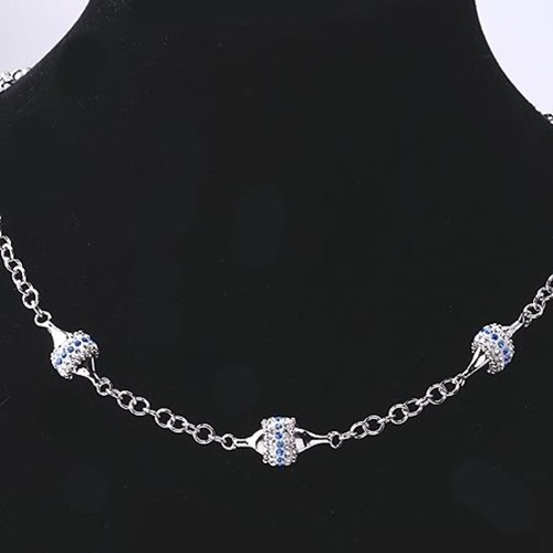 18k yellow gold filled crystals ball necklace N-A163