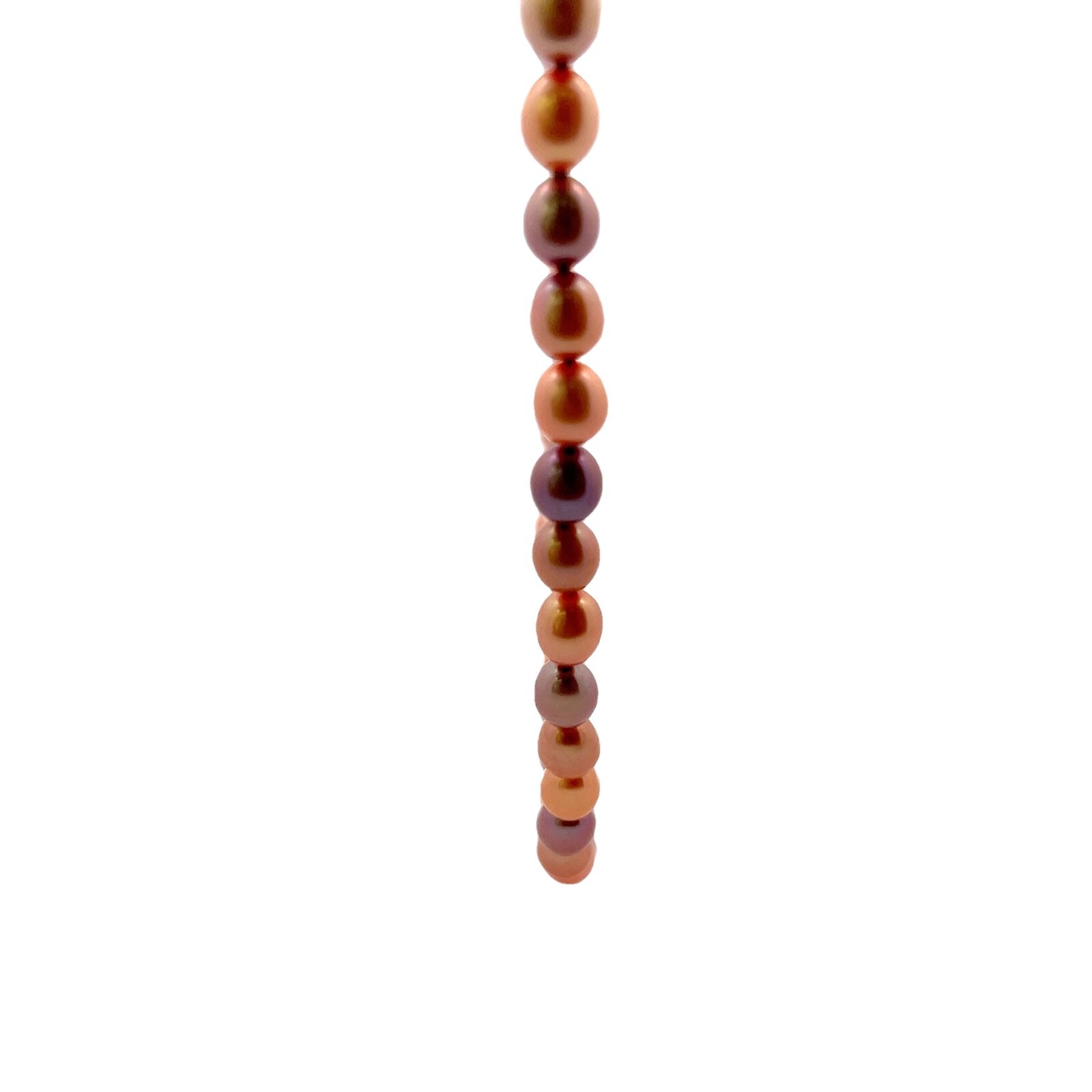 HONORA 7-8mm Oval Dyed Pink Purple Peach Cultured Freshwater Pearl Necklace 18″