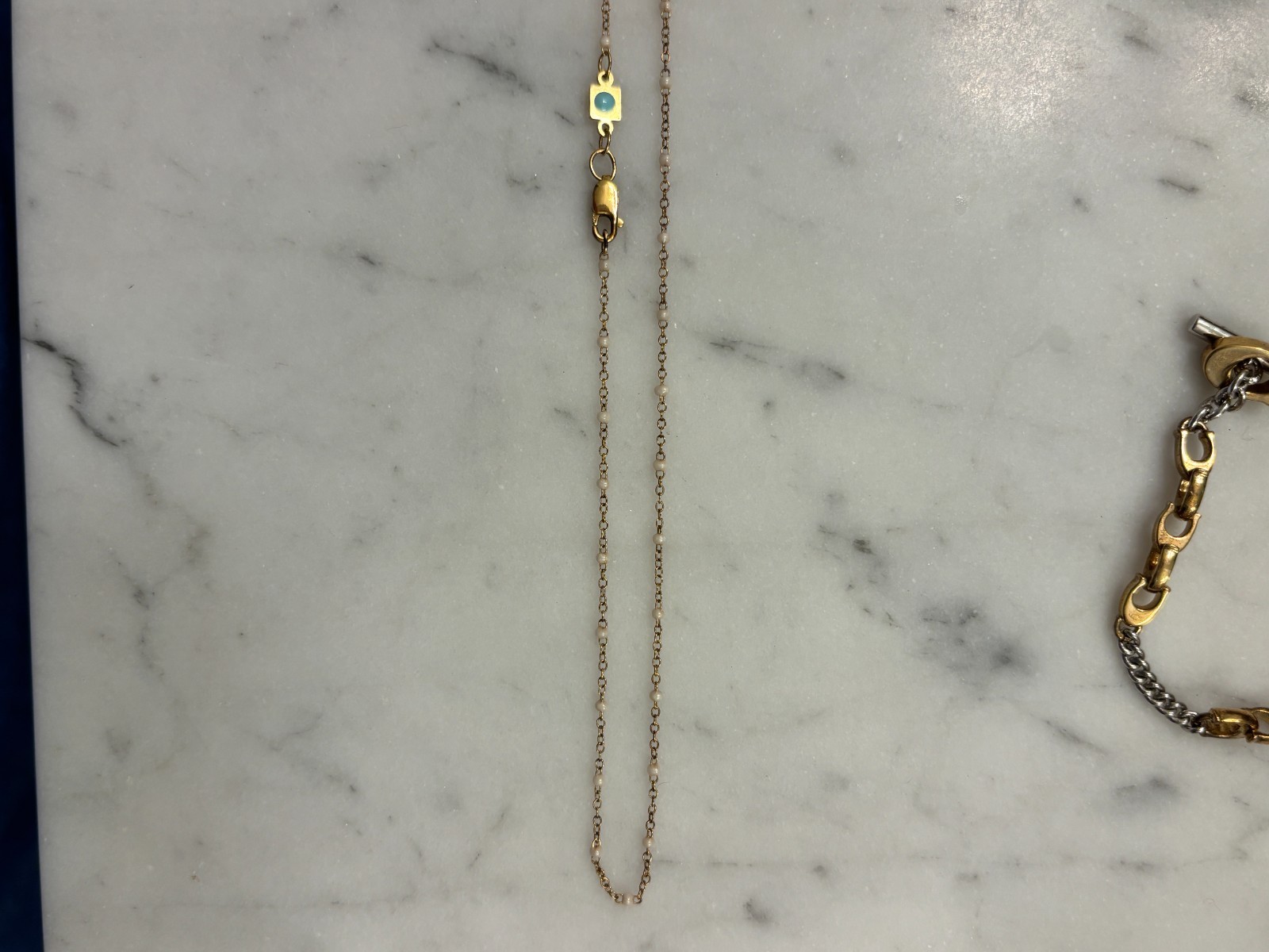 Enewton choker simplicity chain gold – pearl 2mm (15in length)