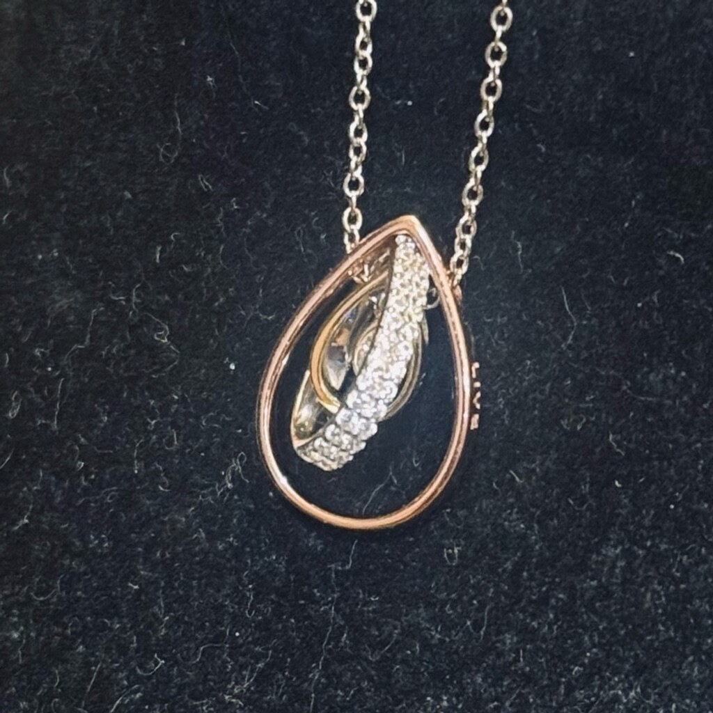 NEW fine jewelry Live Love and Hope tri color floating necklace