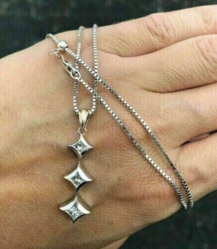 Princess Cut Simulated Diamond Women’s Journey Pendant In 14K White Gold Plated