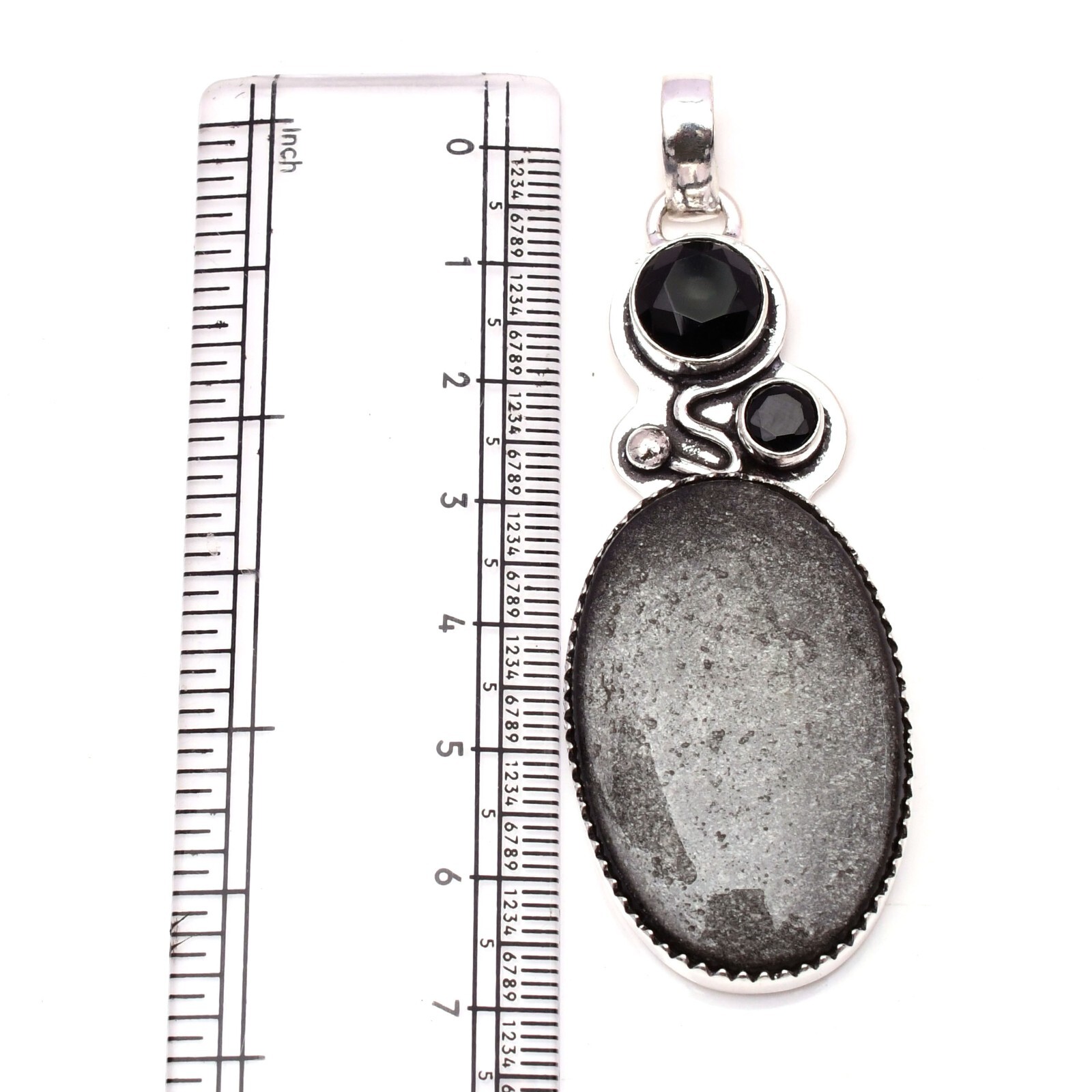 Silver Sheen Obsidian Gemstone 925 Sterling Silver Handmade Jewelry Pendant2.15″