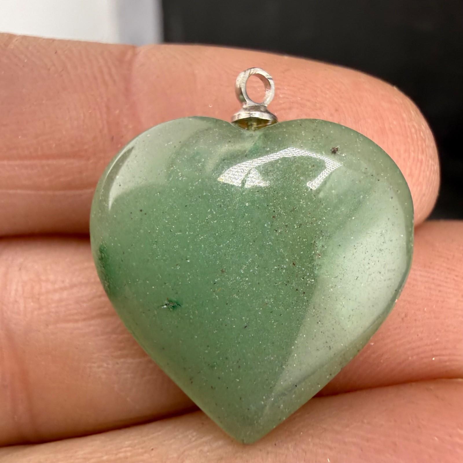 Polished Stone Heart Necklace Interchangeable Pendant set of 8 24”