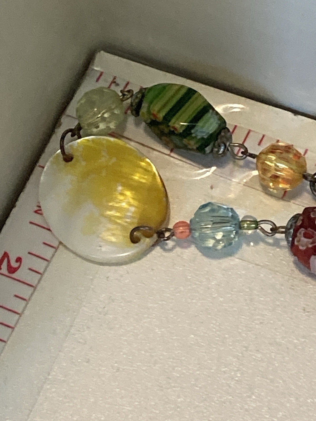 Colorful Beautiful Multicolor Shell MOP & Bezel Gem Necklace 27-28″ Look