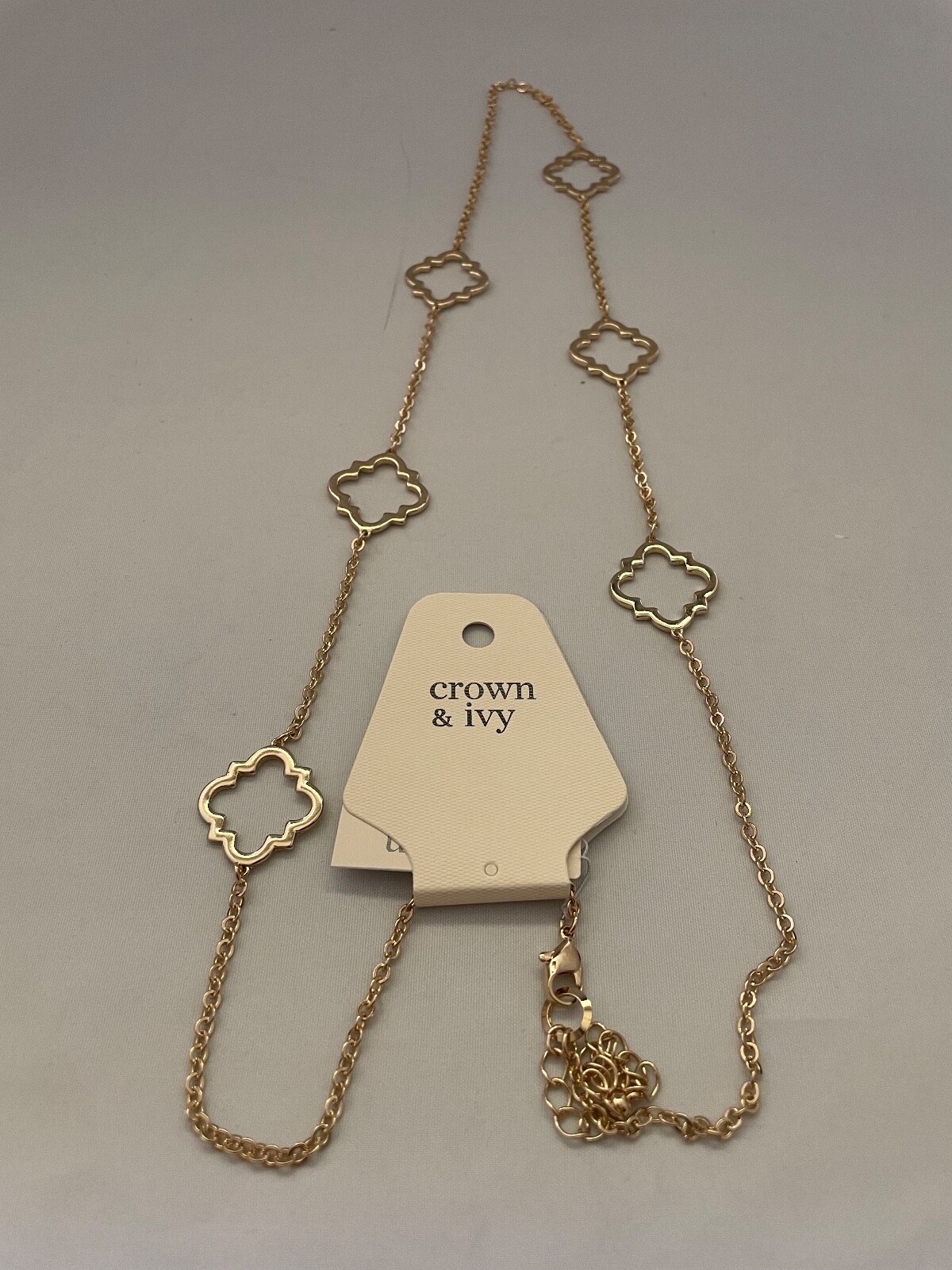 Long Gold Necklace Adjustable 17 to 20in by Crown & Ivy New with Tags