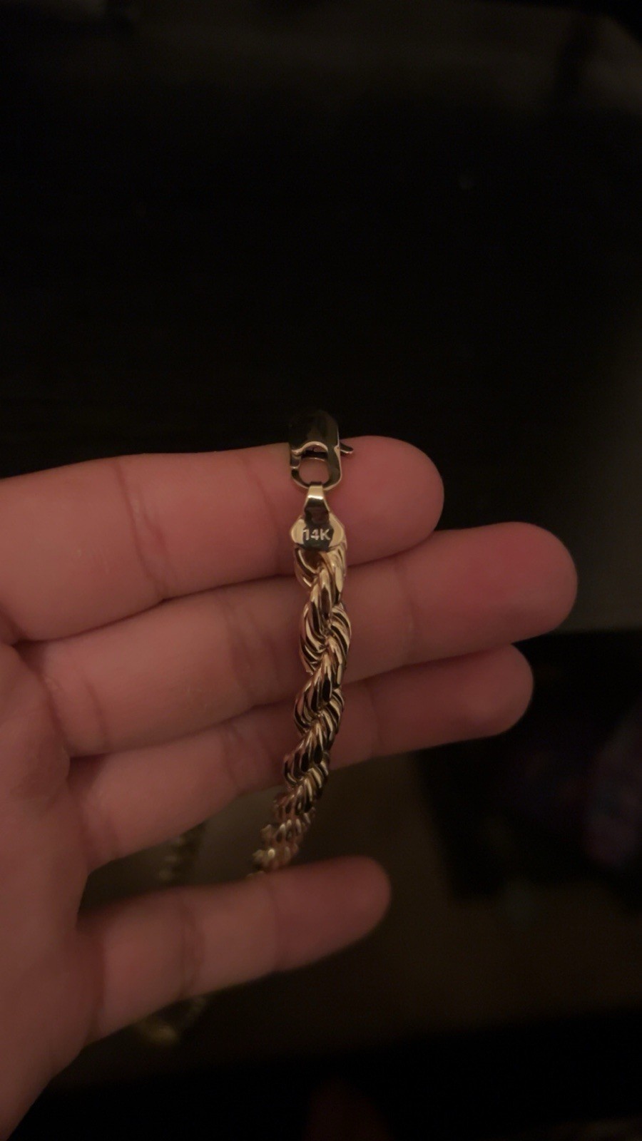 14K 8mm 24 long rope chain