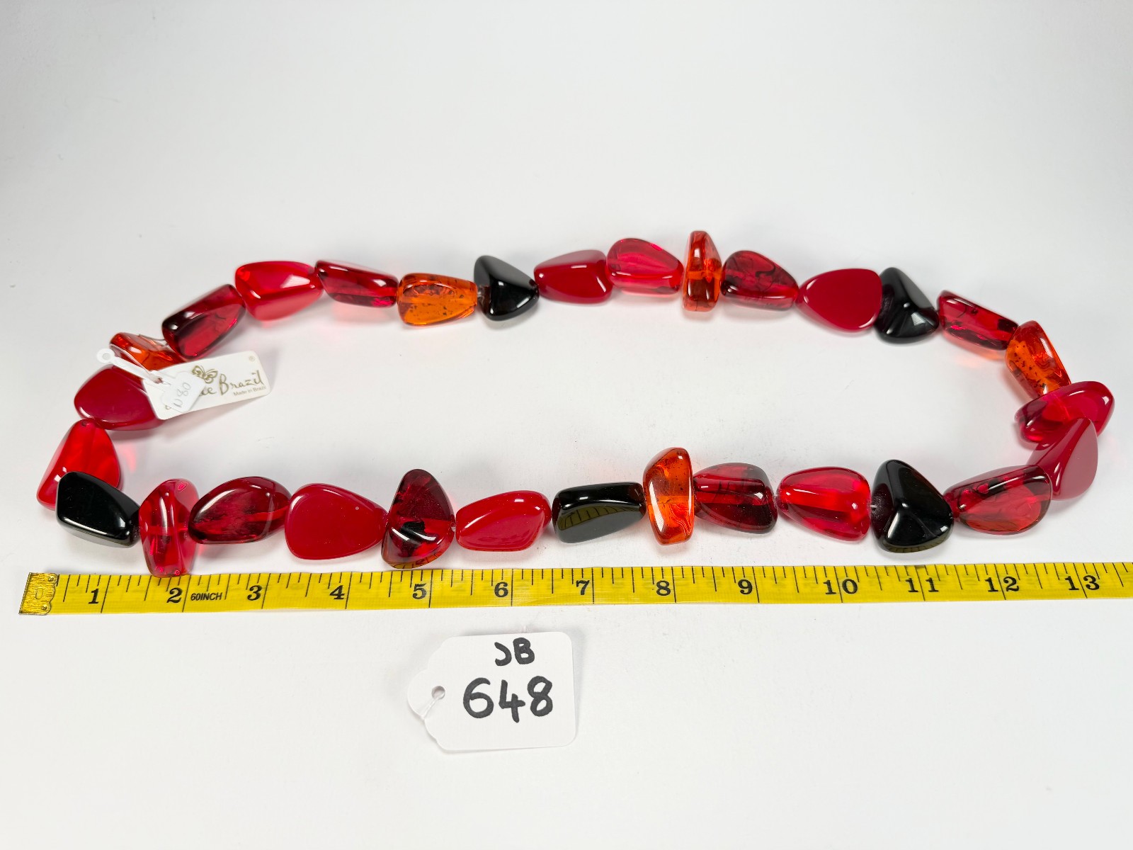 Jackie Brazil “Diamonds” Passion Mix Flintstone Bone 80cm Necklace ( N0080 )