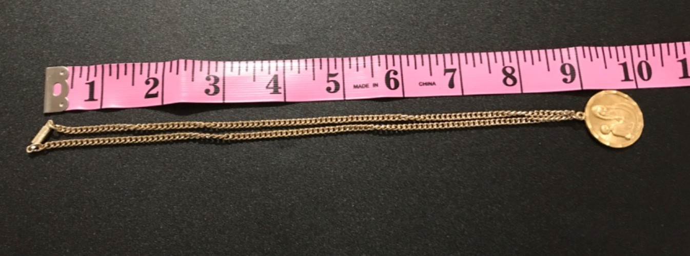 Vintage Necklace Chain Gold Tone Pendant Mother Mary Germany Match Religious