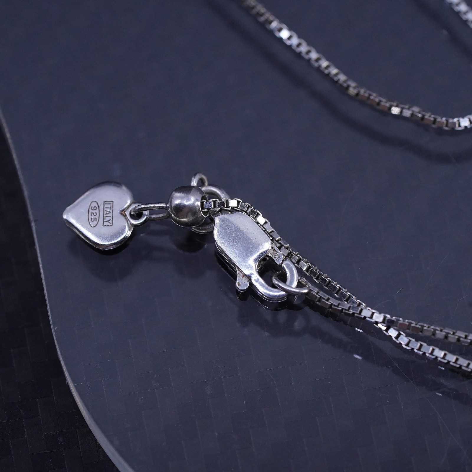 22” 1.6mm, vintage sterling silver 925 box chain necklace