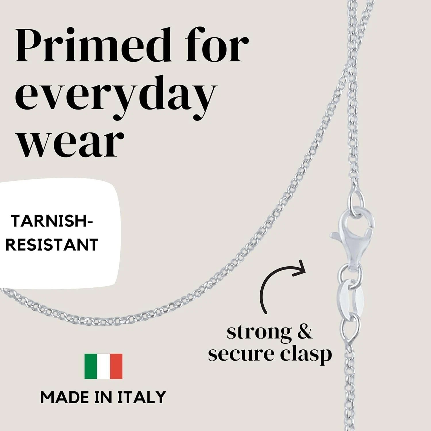 Luxury 925 Sterling Silver Cable Chain – 1.6mm Design for Women, Multiple Sizes