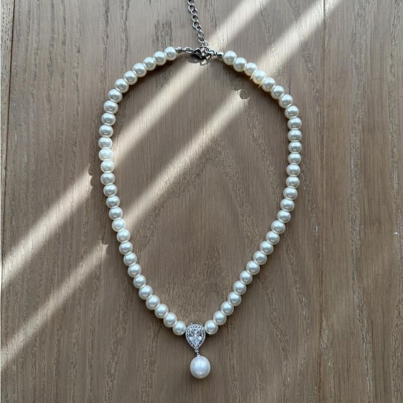 8mm Genuine Freshwater Pearl Necklace 925 Sterling Silver 17-20” Natural Pearls