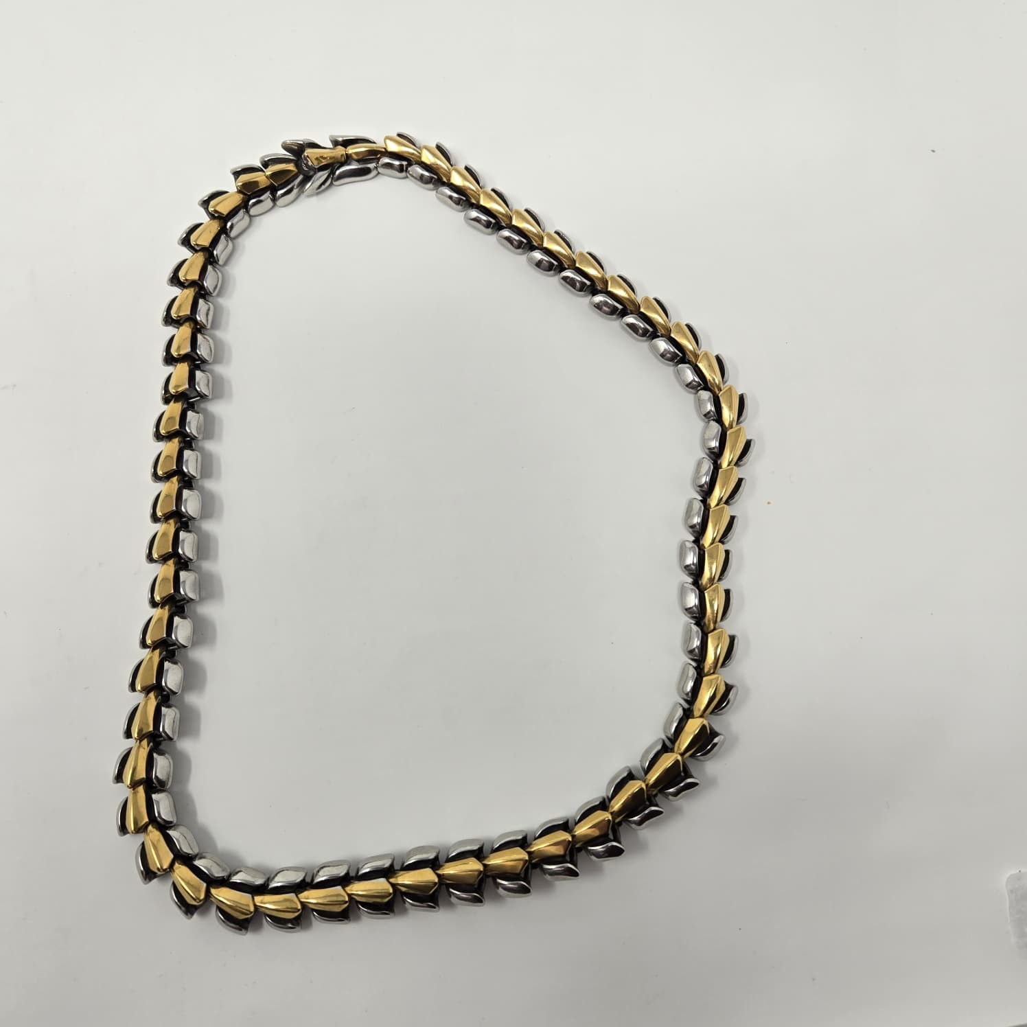 Vikings dragon scale two tone necklace- Approximately 24″(60cm)