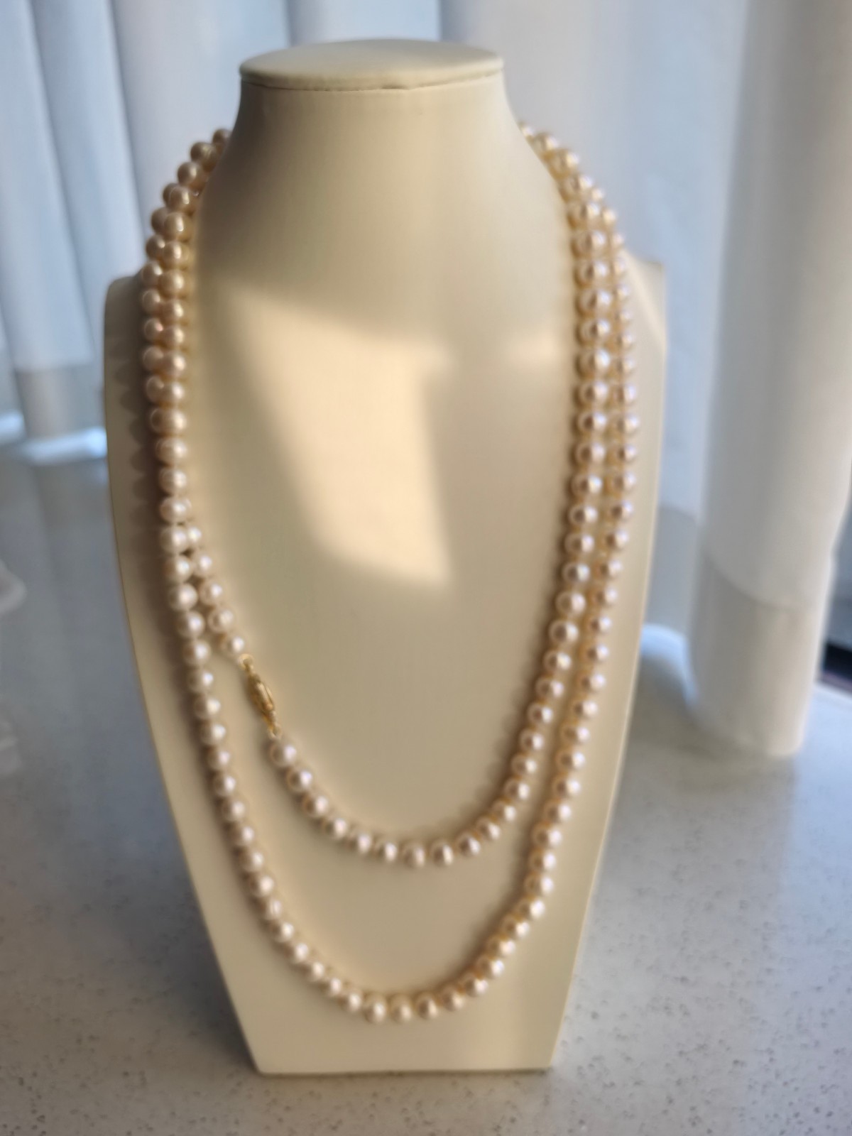 50inch 8-9mm AAA+ south sea white pearl necklace 14k