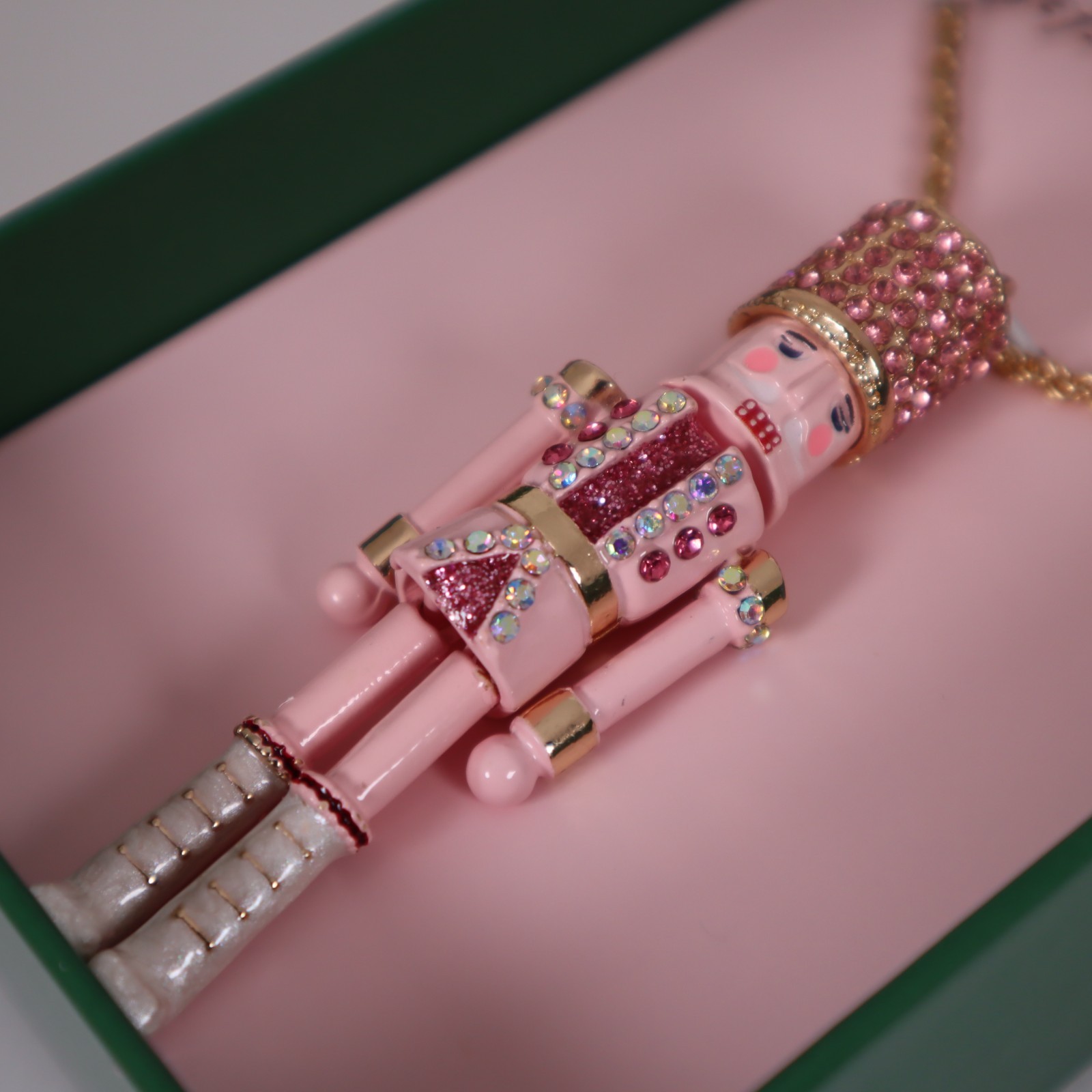 BETSEY JOHNSON Christmas Pink Nutcracker Earrings and Pendant Necklace Bundle