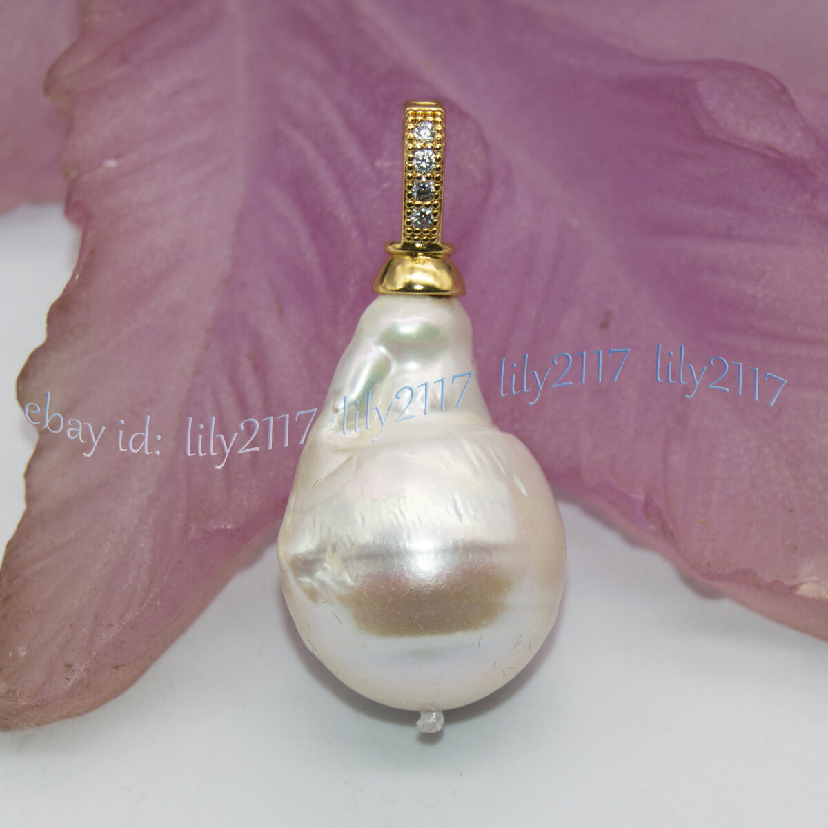 19-30mm Real Natural White Keshi Baroque Pearl Pendant