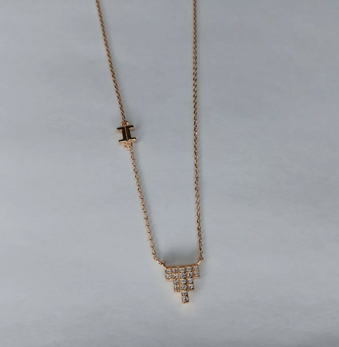 Rose Gold Tone 18 Inch Pendant Necklace