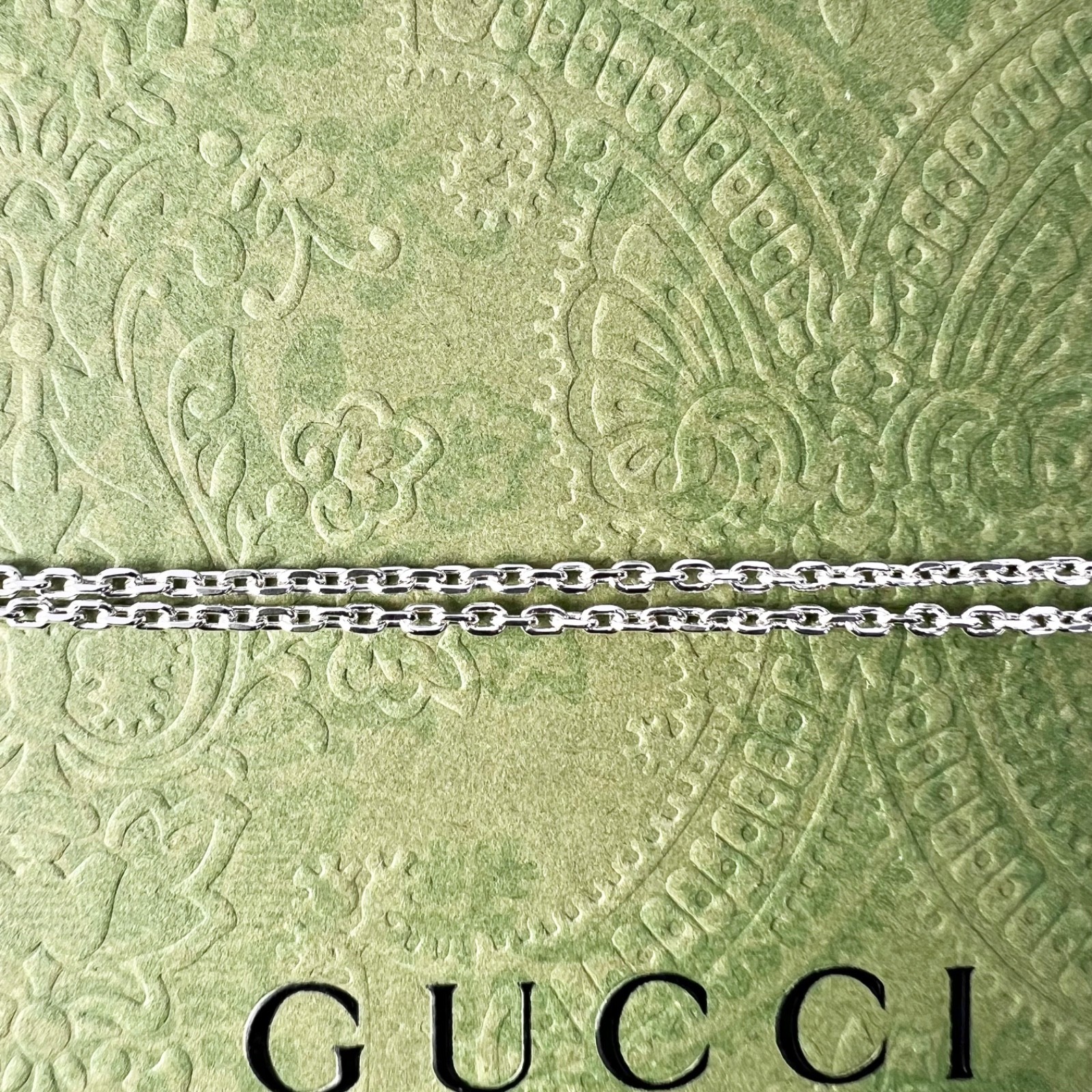 Gucci Square Plate Necklace Sterling Silver HBK775