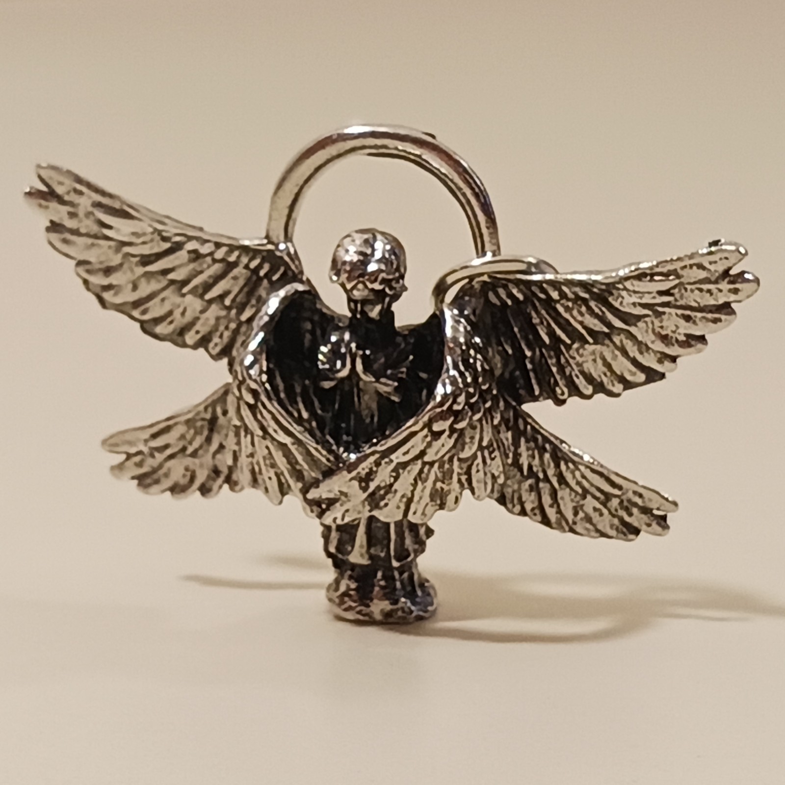 Vintage Praying Angel Pendant Necklace Unisex Adult Traveler Jewelry Gift SS SP